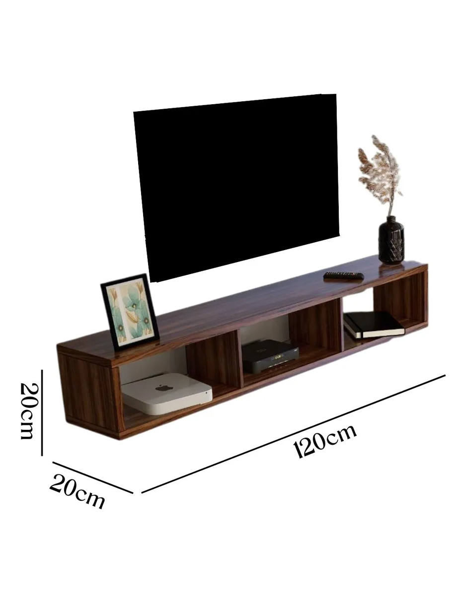 Foto 6 pulgar | Mueble para TV Flotante 3 Divisiones Café