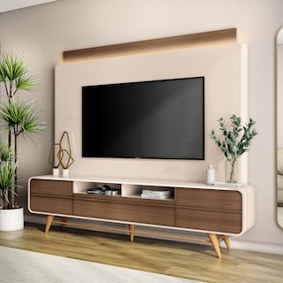 Foto 1 | Mueble De Tv Hasta 85'' Nobre Bossa Blanco Hueso / Castaño