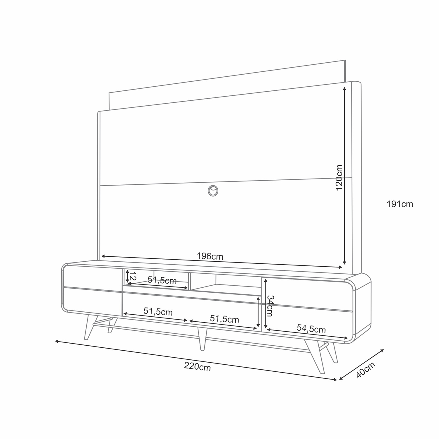 Foto 5 | Mueble De Tv Hasta 85'' Nobre Bossa Blanco Hueso / Castaño