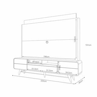 Foto 5 | Mueble De Tv Hasta 85'' Nobre Bossa Blanco Hueso / Castaño