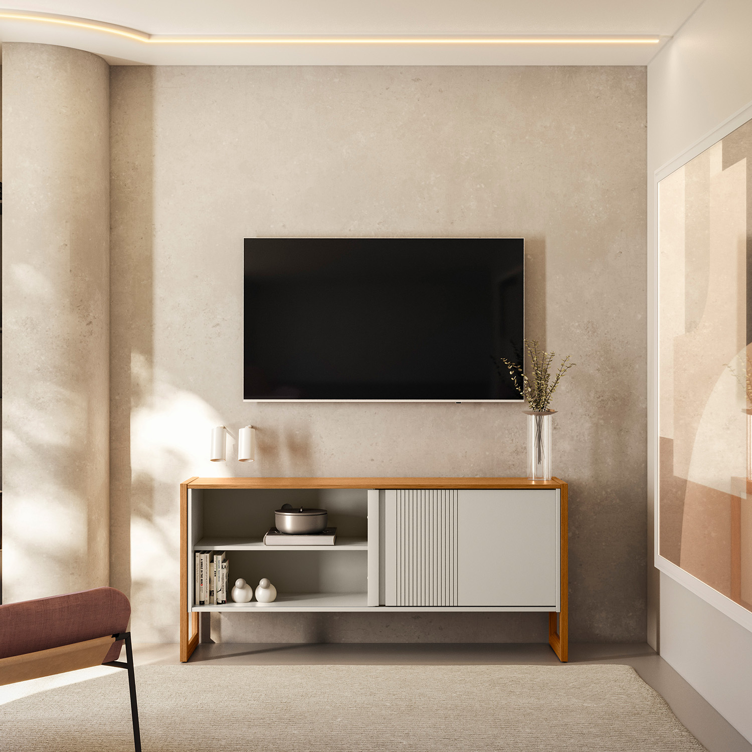 Foto 1 | Mesa De Tv 55'' Gold Bossa