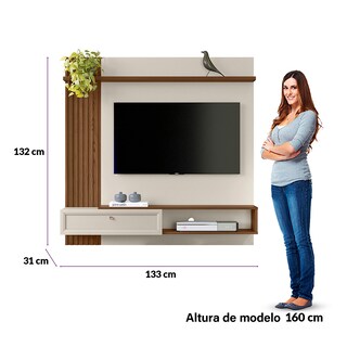 Foto 5 | Panel De Tv Alvorada, Capacidad Para Tv De Hasta 55'' Color Blanco Hueso/nogal.