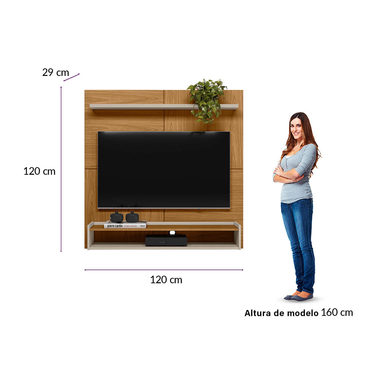 Foto 4 | Panel De Tv Creta , Capacidad Para Tv De Hasta 50'' Color Café