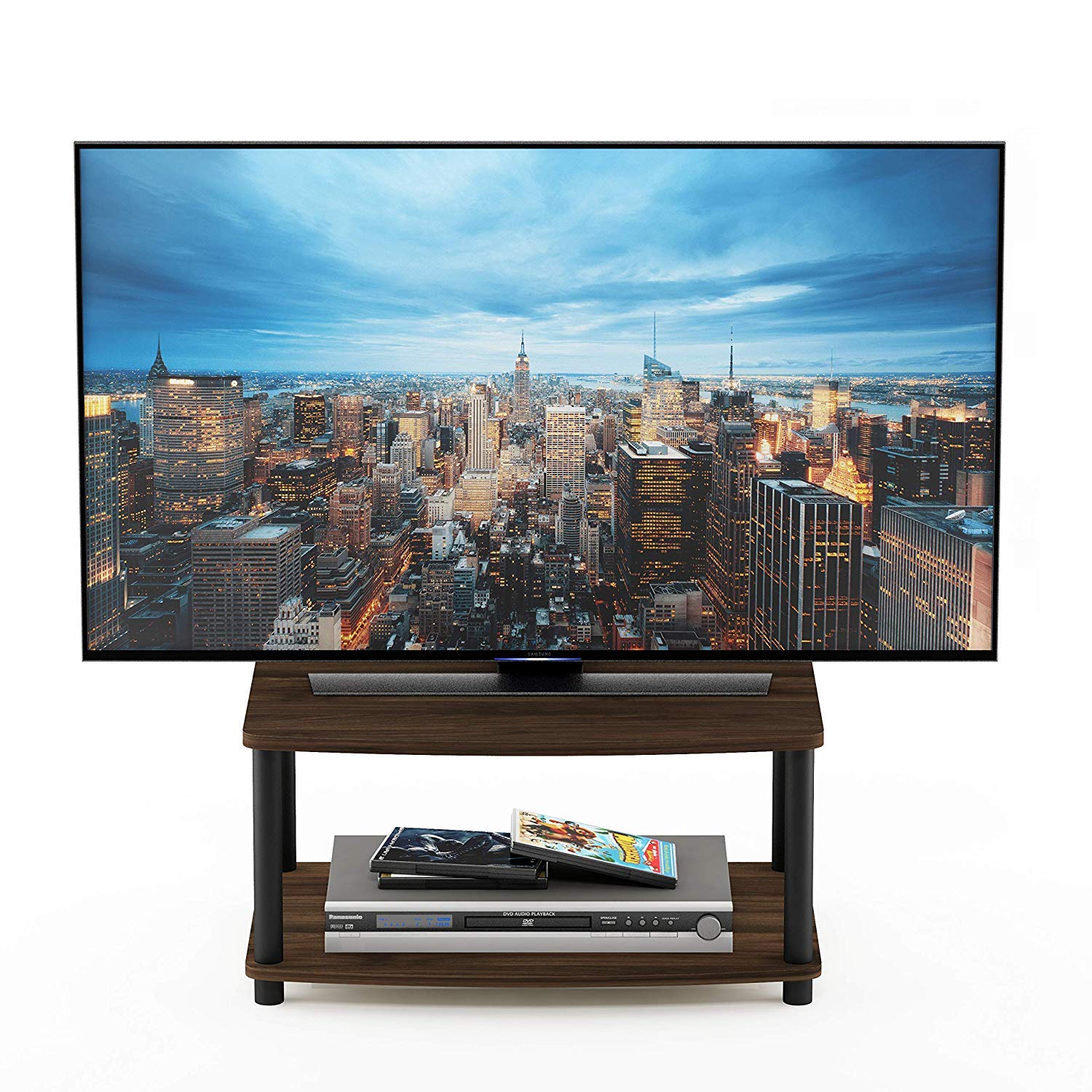 Foto 4 | Mueble Para Tv Furinno Turn-n-tube Columbier De 2 Niveles, Color Nogal Y Negro - Venta Internacional.