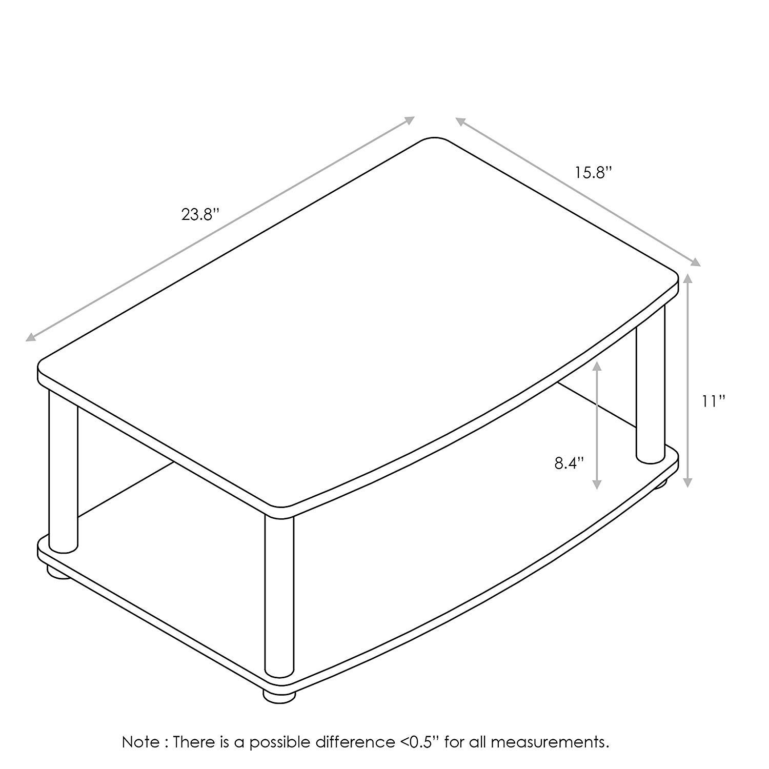 Foto 6 | Mueble Para Tv Furinno Turn-n-tube Columbier De 2 Niveles, Color Nogal Y Negro - Venta Internacional.