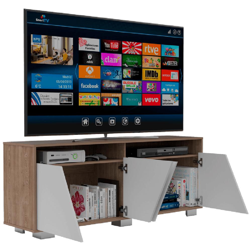 Foto 4 pulgar | Mesa Para Tv Orus Miel Y Blanco con Espacio para Televisor De 70 Pulgadas