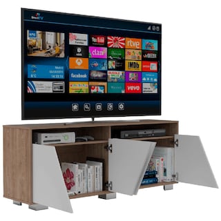 Foto 3 | Mesa Para Tv Orus Miel Y Blanco con Espacio para Televisor De 70 Pulgadas