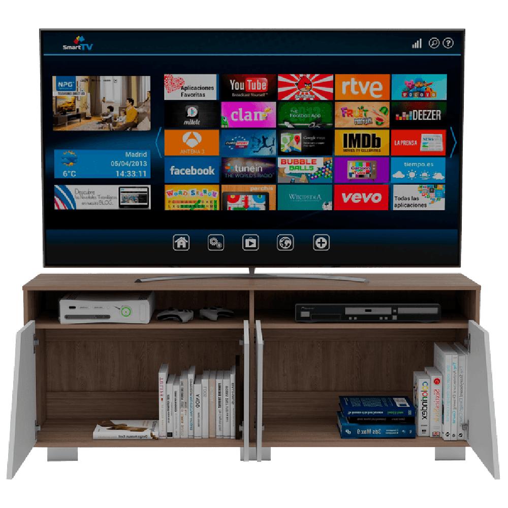 Foto 5 pulgar | Mesa Para Tv Orus Miel Y Blanco con Espacio para Televisor De 70 Pulgadas