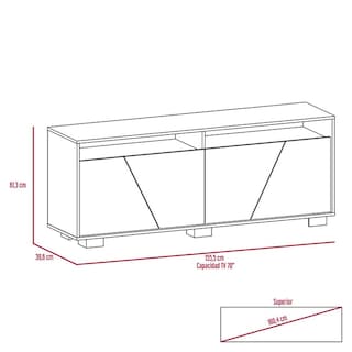Foto 6 | Mesa Para Tv Orus Miel Y Blanco con Espacio para Televisor De 70 Pulgadas