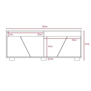 Foto 7 | Mesa Para Tv Orus Miel Y Blanco con Espacio para Televisor De 70 Pulgadas