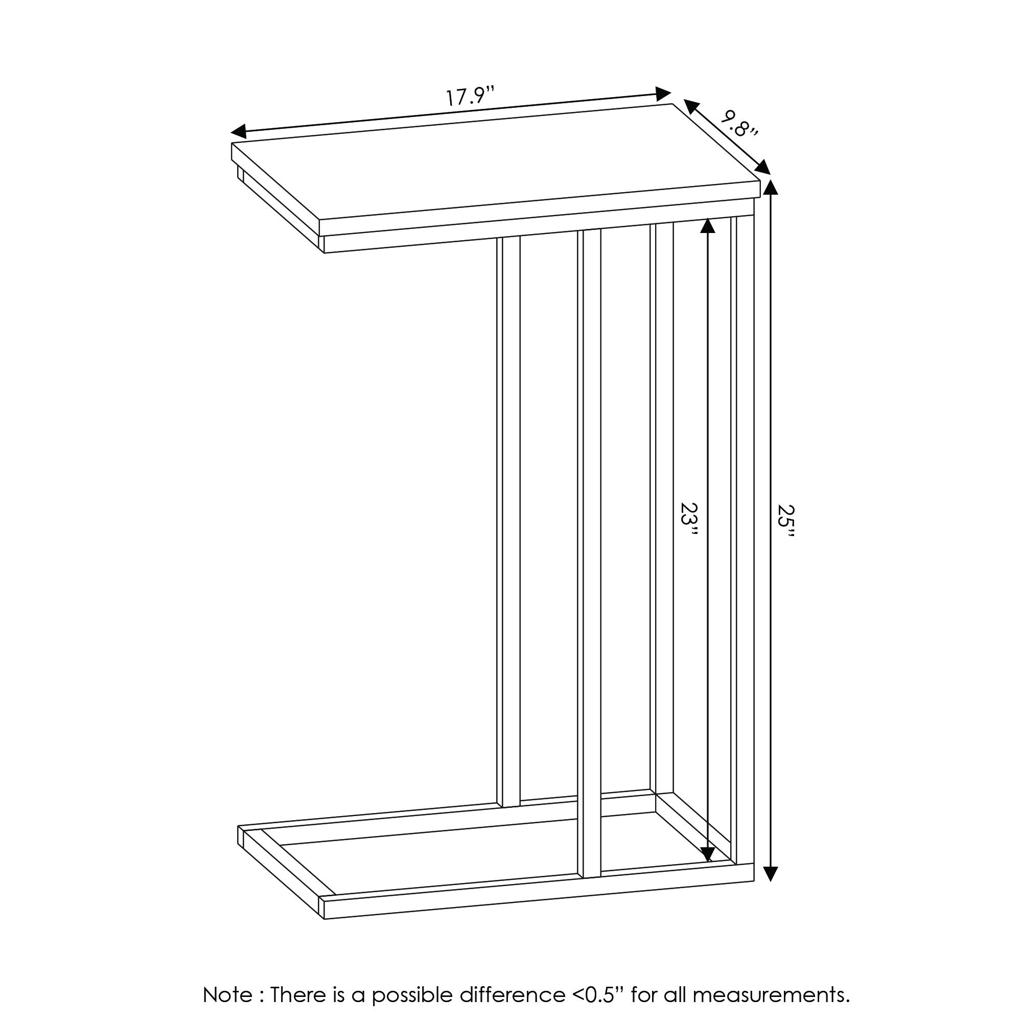 Foto 2 | Mesa Auxiliar Para Sofá Furinno Camnus En Forma De C, Roble Francés, Gris - Venta Internacional.