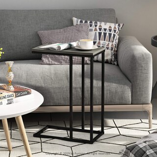 Foto 3 | Mesa Auxiliar Para Sofá Furinno Camnus En Forma De C, Roble Francés, Gris - Venta Internacional.