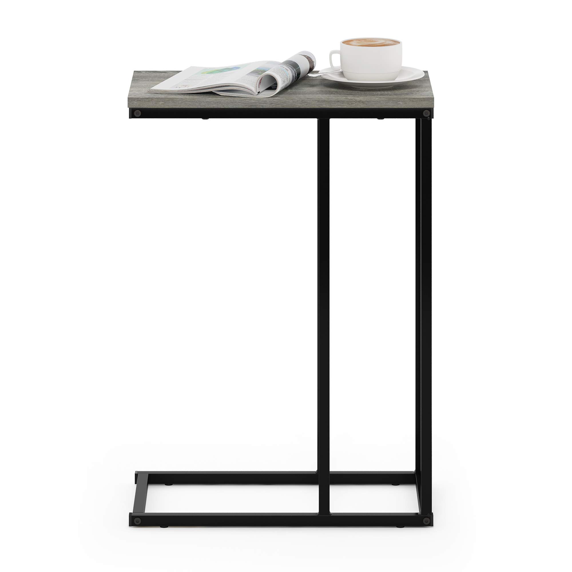 Foto 6 | Mesa Auxiliar Para Sofá Furinno Camnus En Forma De C, Roble Francés, Gris - Venta Internacional.