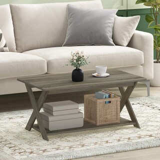Foto 3 | Mesa De Café Furinno Moderna, Simplista, Entrecruzada, Roble Francés Gris - Venta Internacional.