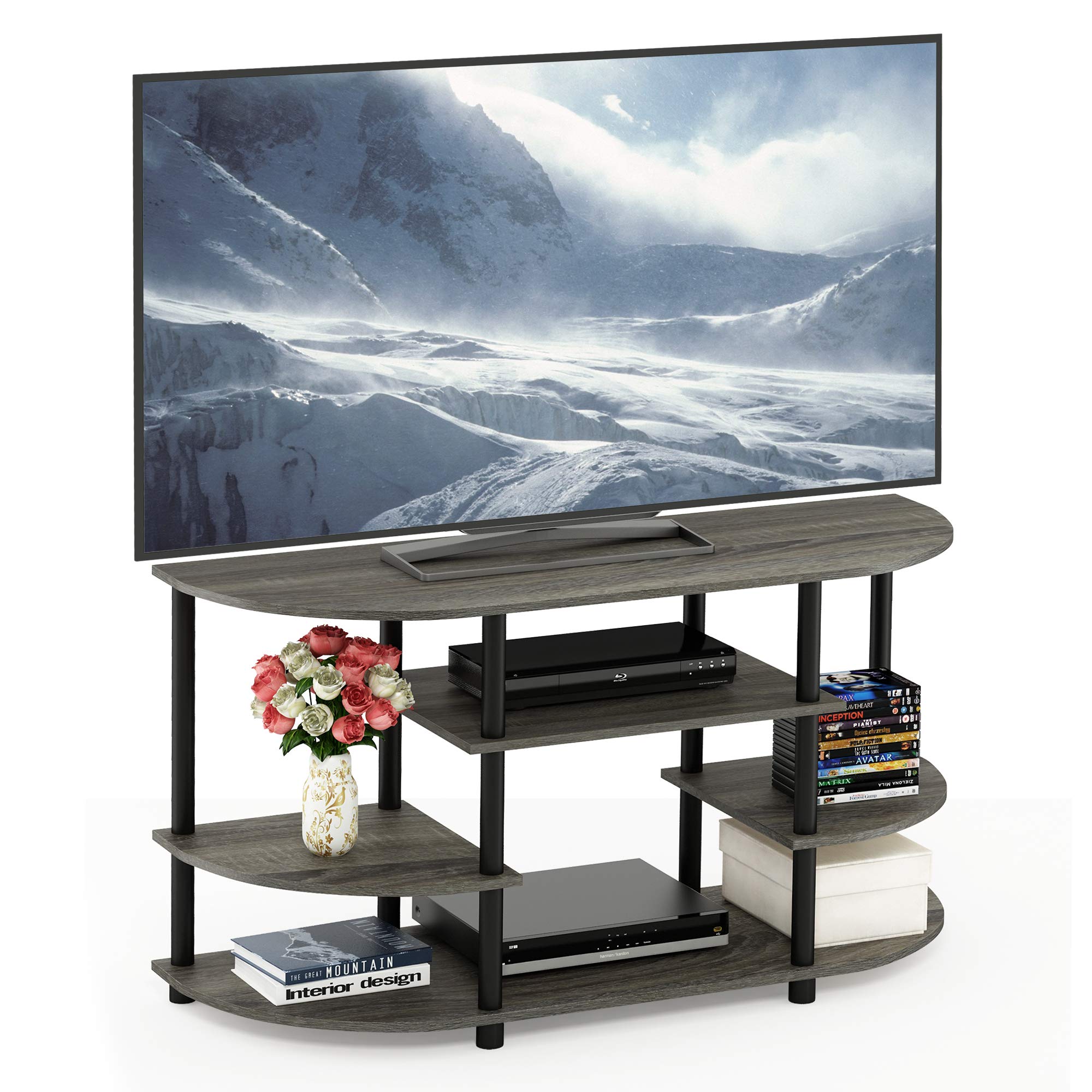 Foto 5 pulgar | Mueble De Tv Furinno Jaya, Diseño Simple, Esquina, Roble Francés, Gris - Venta Internacional.