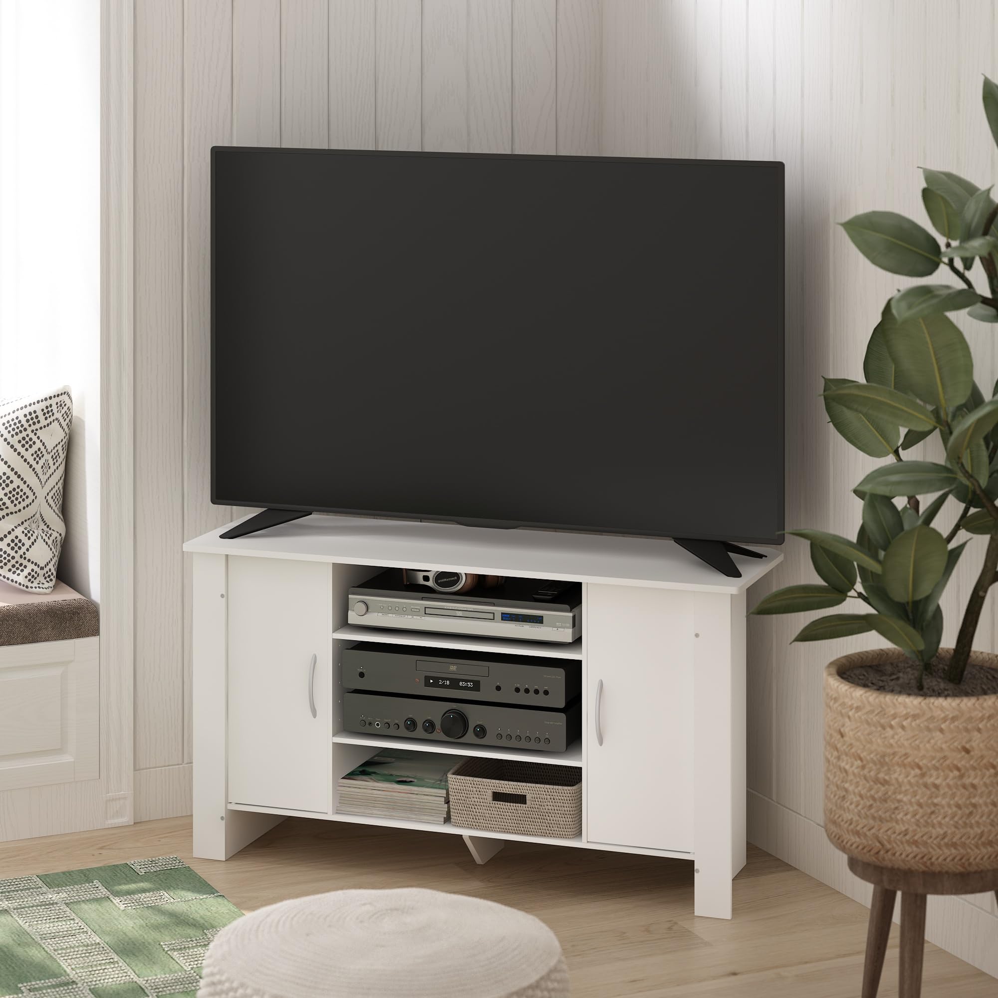 Foto 4 pulgar | Entertainment Center Furinno Econ - Soporte Para Tv De 50 Pulgadas, Color Blanco - Venta Internacional.