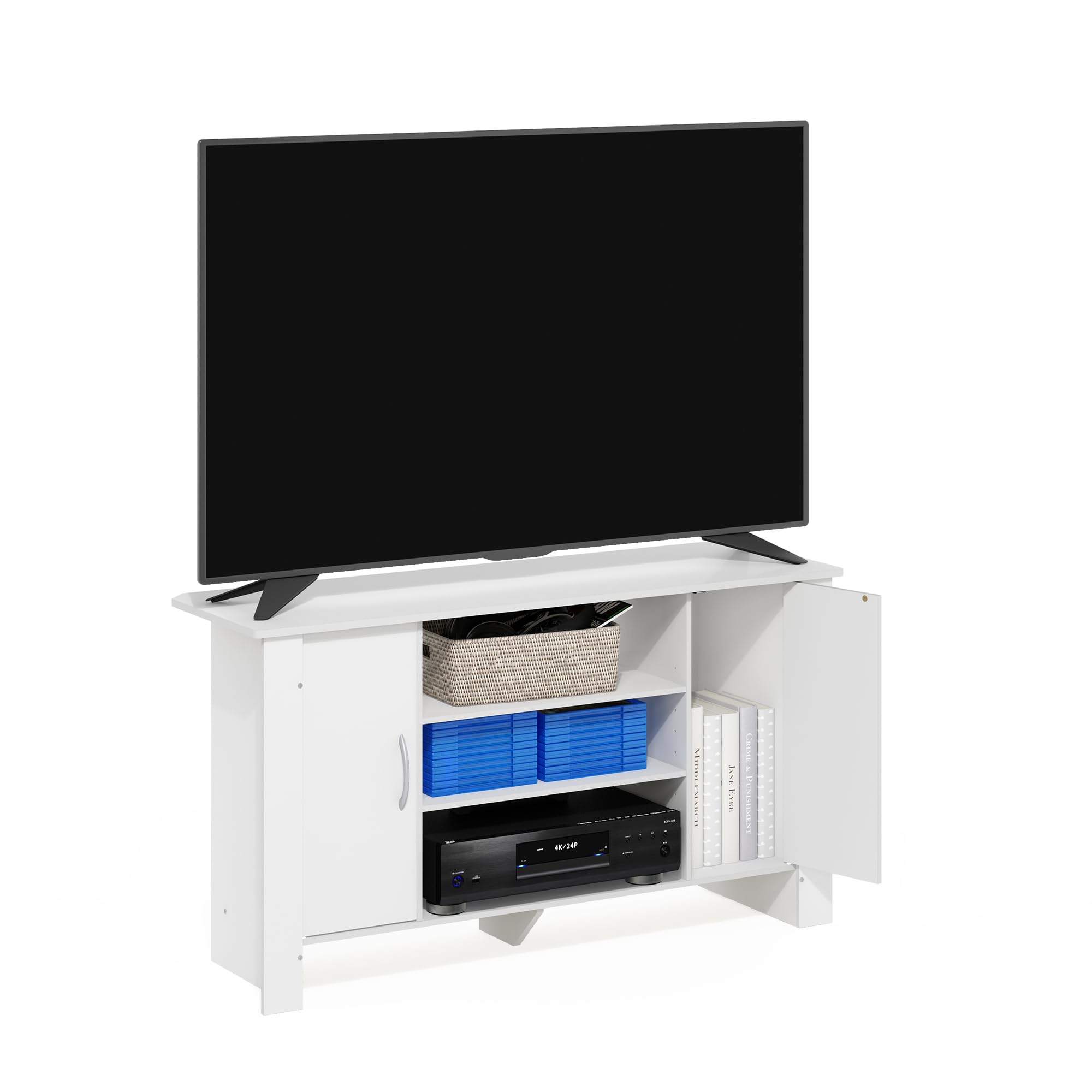 Foto 6 pulgar | Entertainment Center Furinno Econ - Soporte Para Tv De 50 Pulgadas, Color Blanco - Venta Internacional.