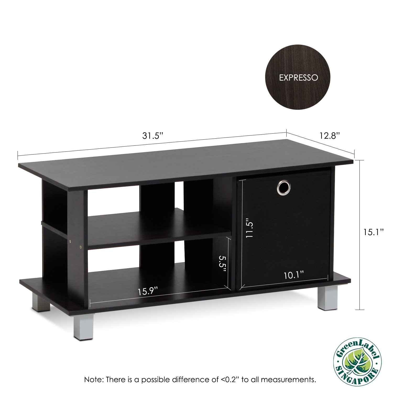 Foto 4 pulgar | Centro De Entretenimiento Televisivo Furinno Simplistic Espresso/black - Venta Internacional.