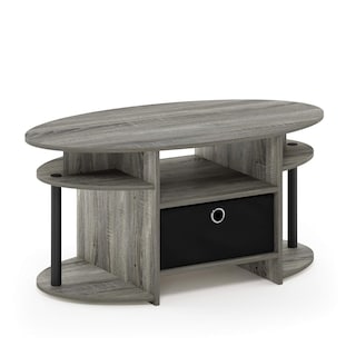 Foto 1 | Mesa De Café Furinno Jaya Ovalada De Roble Francés Gris/negro/negro - Venta Internacional.