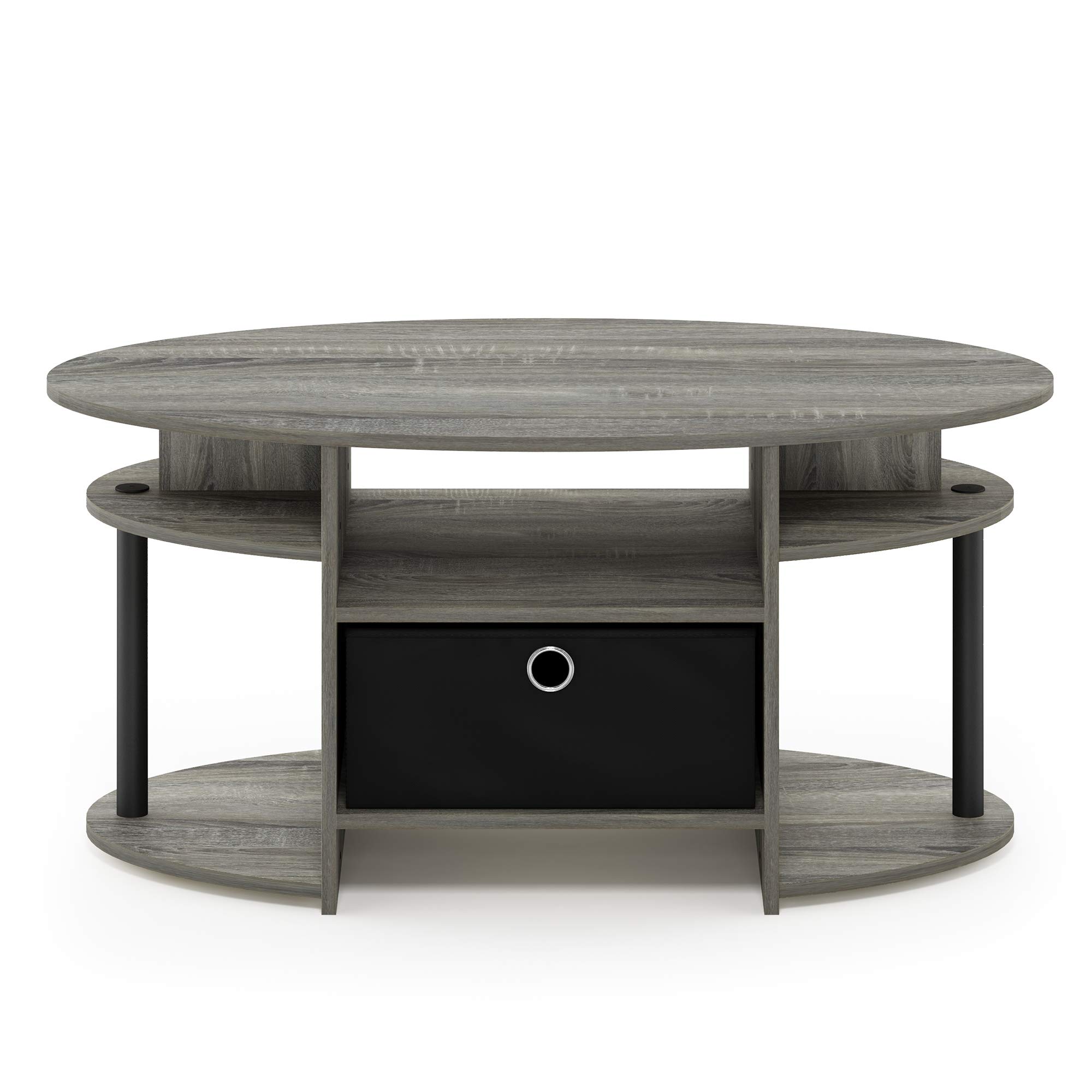 Foto 5 pulgar | Mesa De Café Furinno Jaya Ovalada De Roble Francés Gris/negro/negro - Venta Internacional.