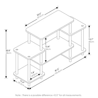 Foto 2 | Soporte Para Tv Furinno Turn-n-tube Sin Herramientas, Marrón Oscuro/negro - Venta Internacional.