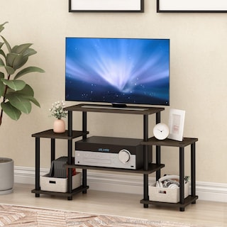 Foto 3 | Soporte Para Tv Furinno Turn-n-tube Sin Herramientas, Marrón Oscuro/negro - Venta Internacional.