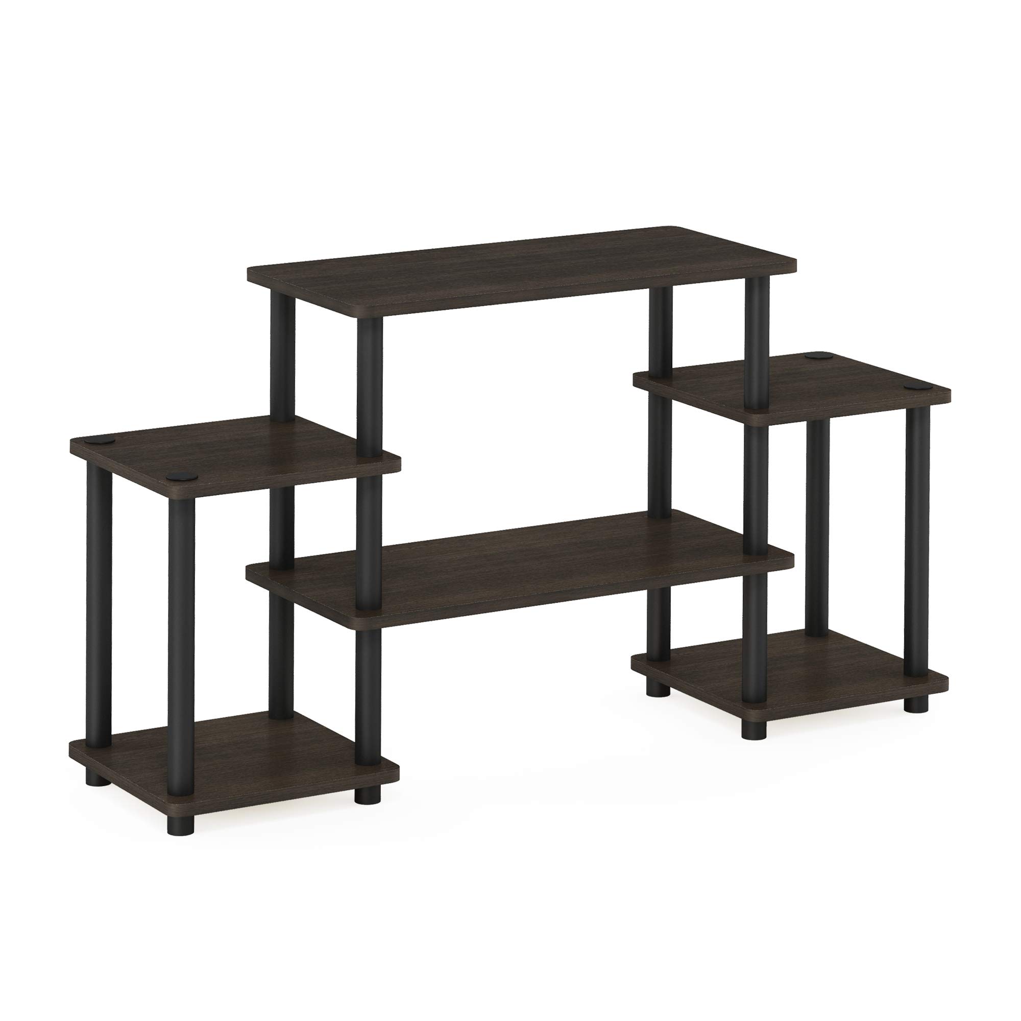 Foto 5 pulgar | Soporte Para Tv Furinno Turn-n-tube Sin Herramientas, Marrón Oscuro/negro - Venta Internacional.