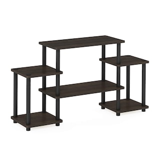 Foto 4 | Soporte Para Tv Furinno Turn-n-tube Sin Herramientas, Marrón Oscuro/negro - Venta Internacional.