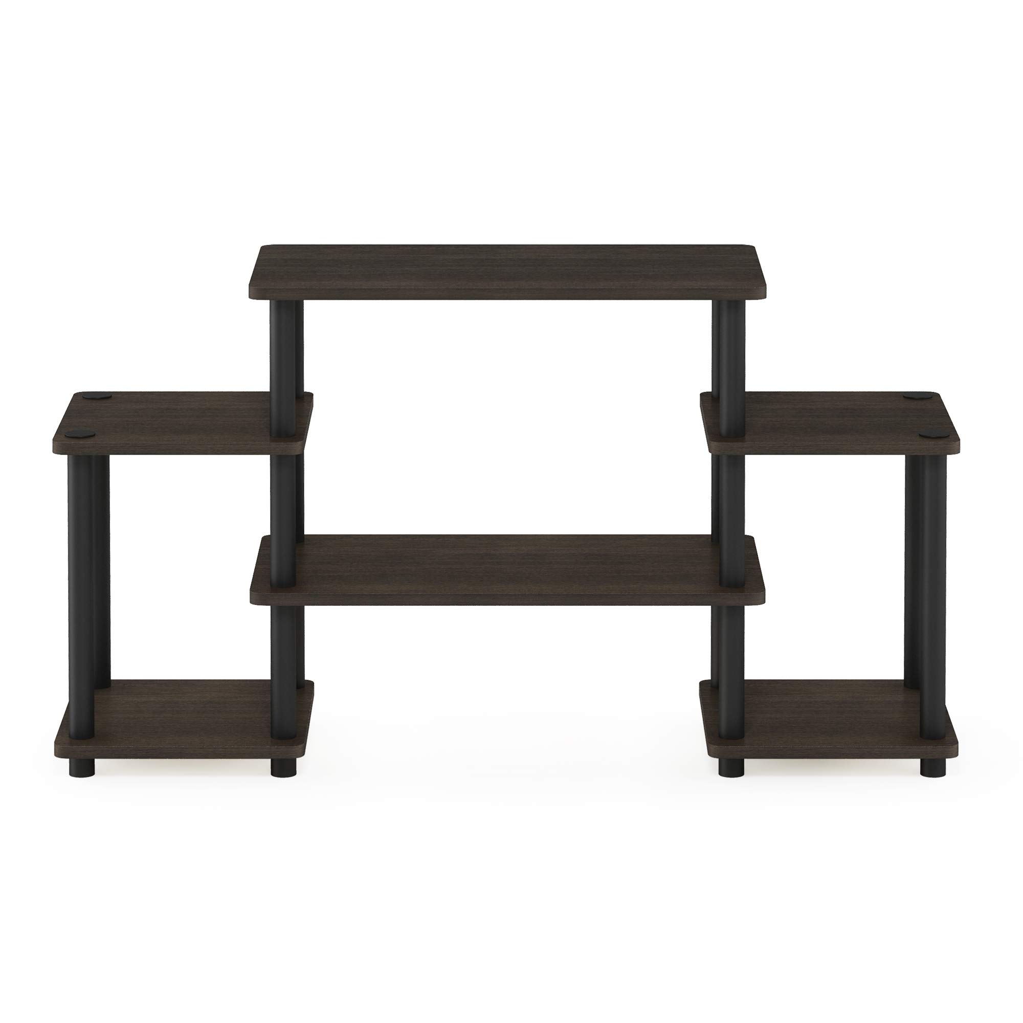 Foto 7 pulgar | Soporte Para Tv Furinno Turn-n-tube Sin Herramientas, Marrón Oscuro/negro - Venta Internacional.