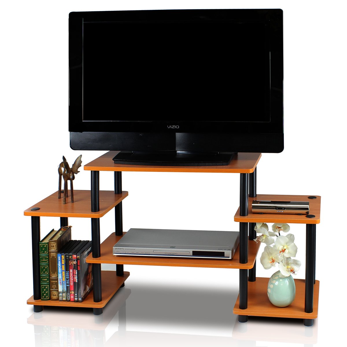 Mesa para TV Furinno color Cereza y Negro - Venta Internacional