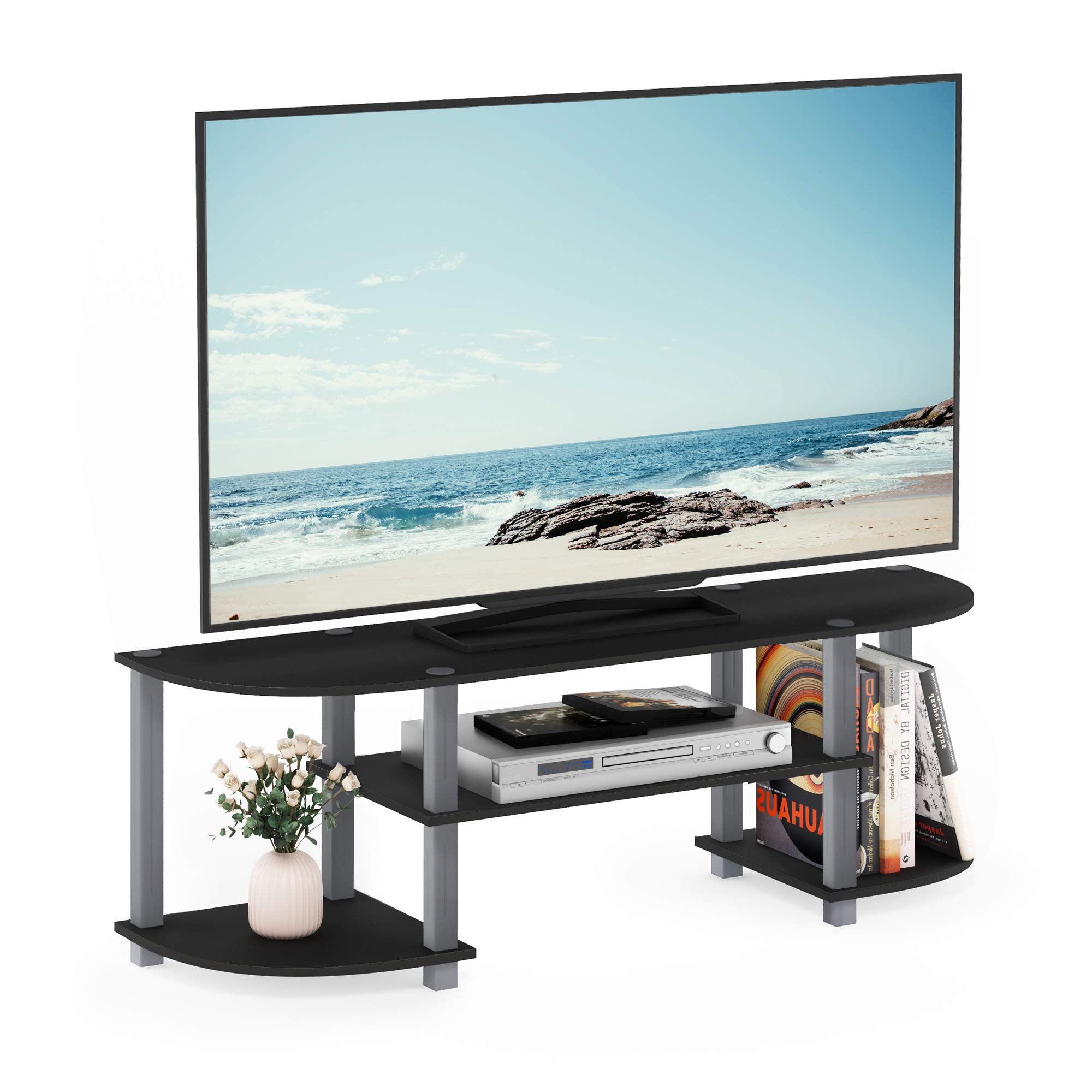 Foto 1 | Centro De Entretenimiento Para Televisión Furinno Turn-s-tube Wide, Negro/gris - Venta Internacional.