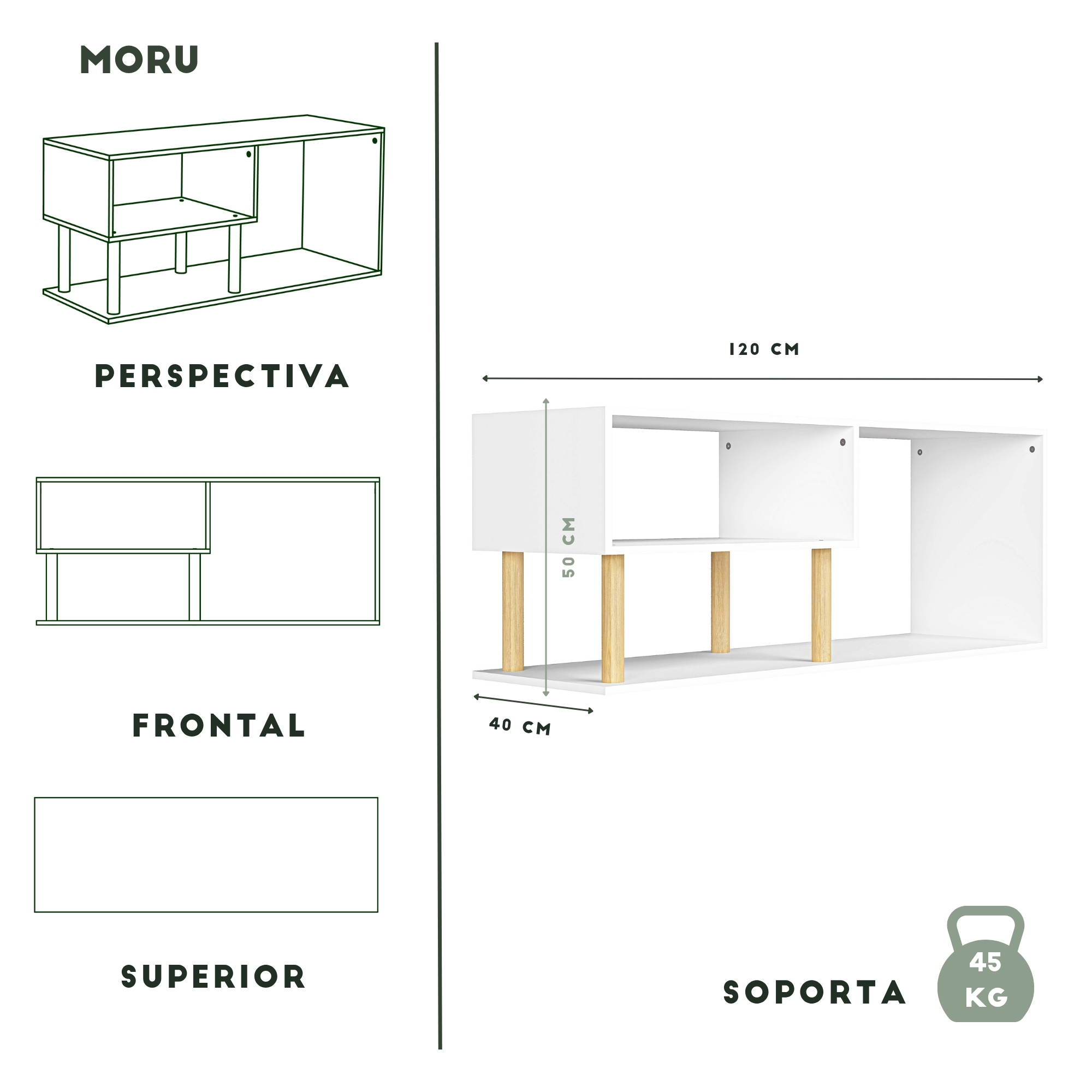 Foto 7 pulgar | Mueble De Tv Vetra, Moru, Blanco