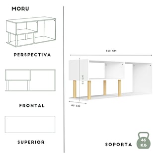 Foto 6 | Mueble De Tv Vetra, Moru, Blanco