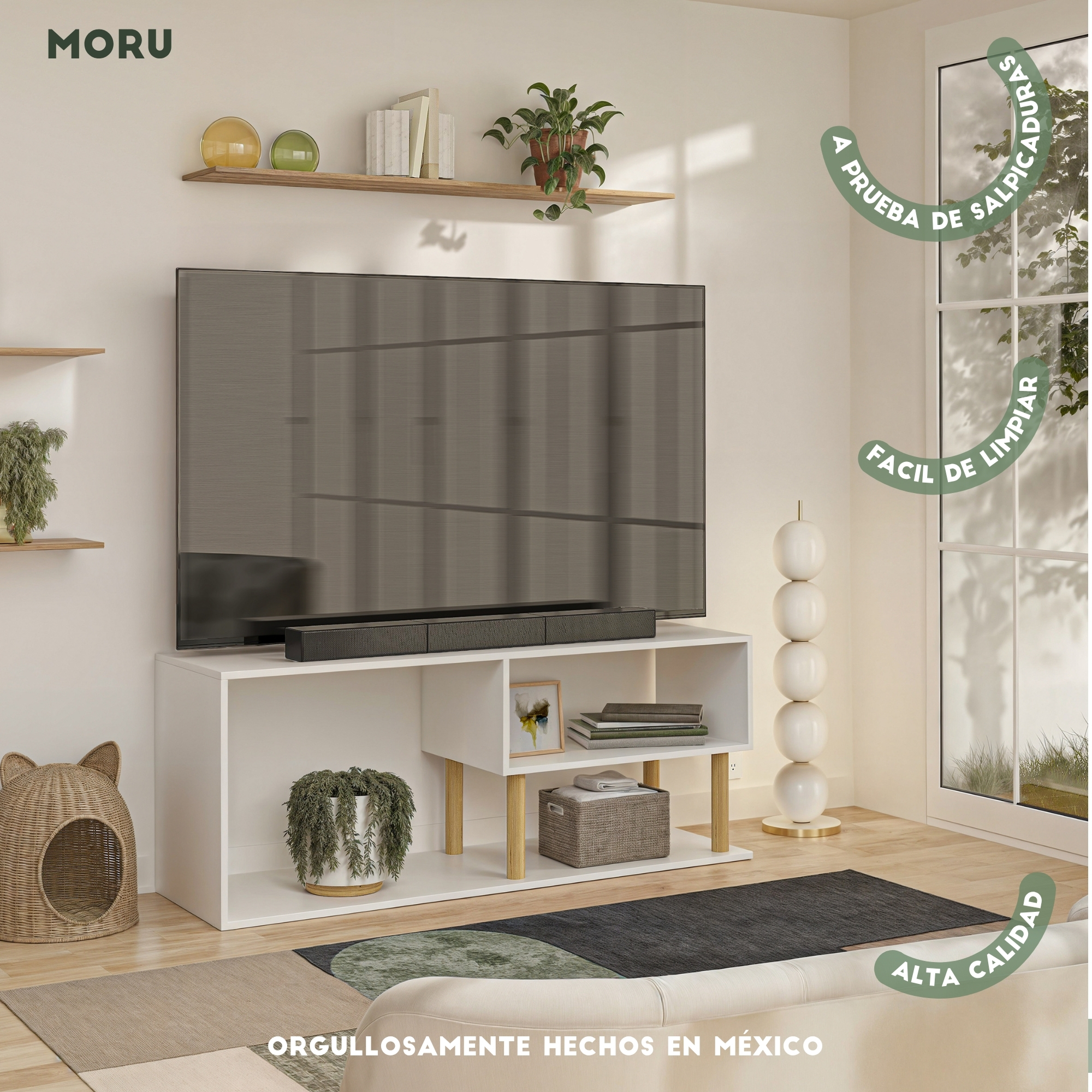 Foto 9 pulgar | Mueble De Tv Vetra, Moru, Blanco