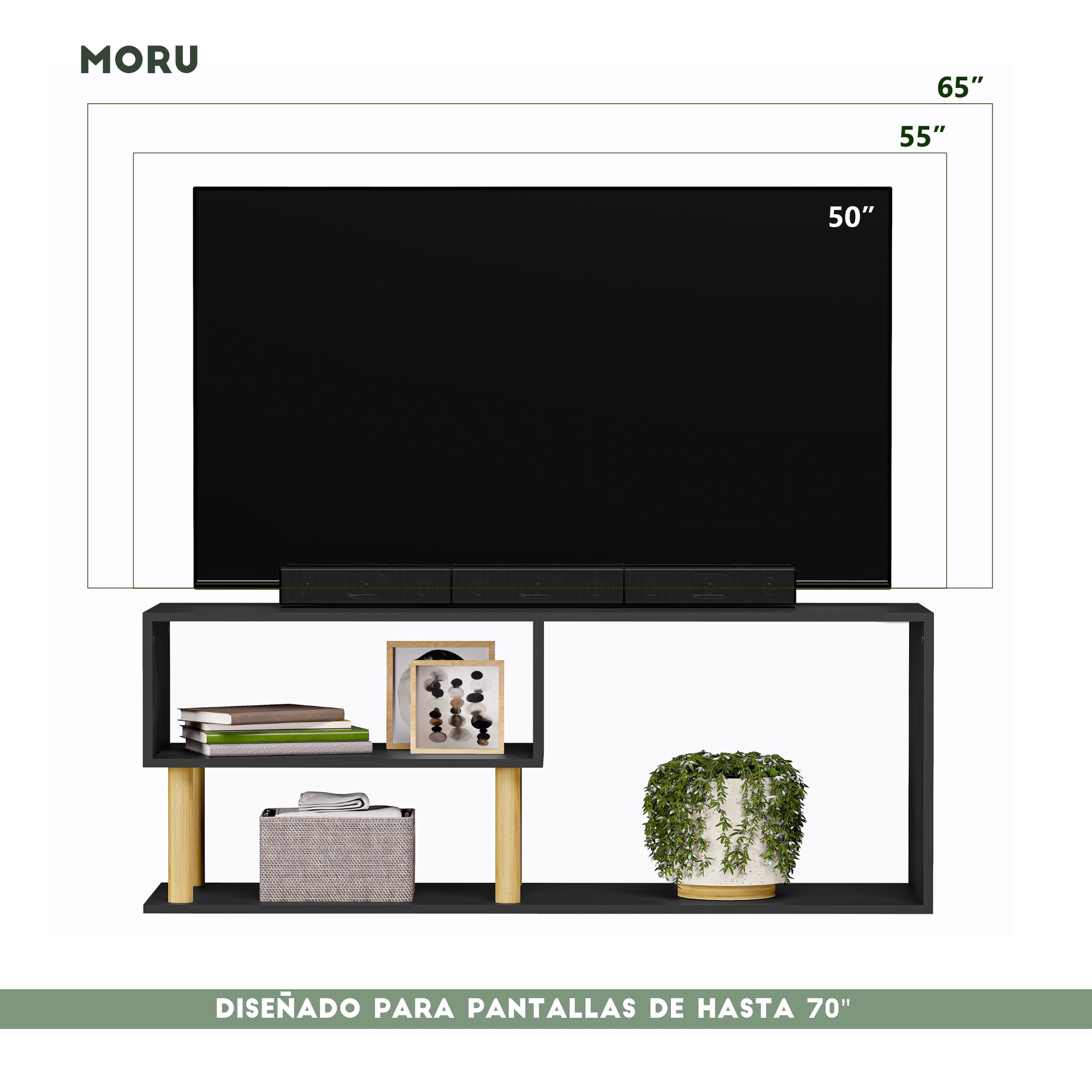 Foto 8 pulgar | Mueble De Tv Vetra Moru color Negro