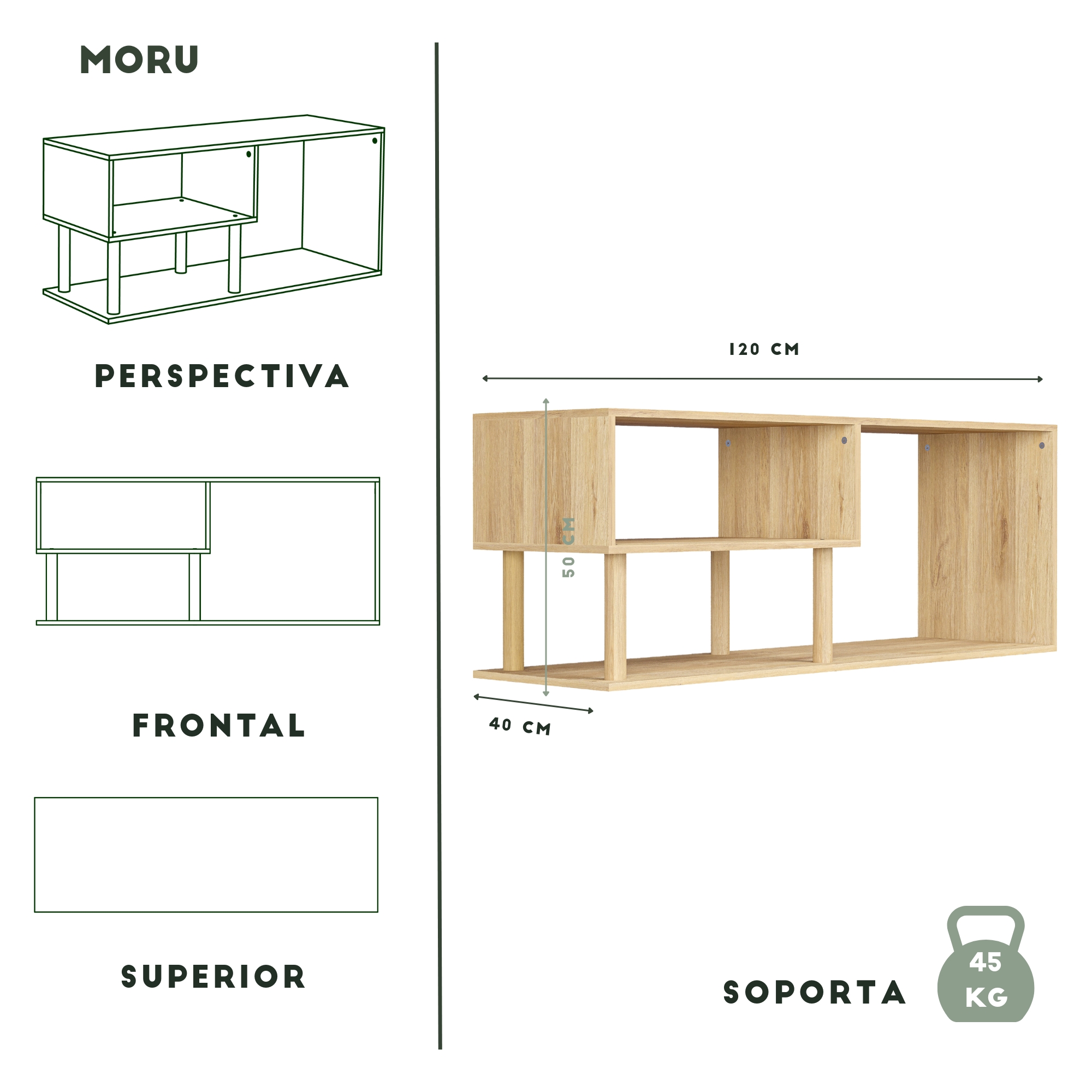 Foto 6 | Mueble De Tv Vetra Moru color Roble