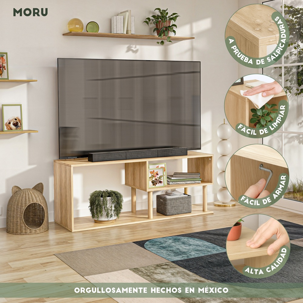Foto 9 pulgar | Mueble De Tv Vetra Moru color Roble