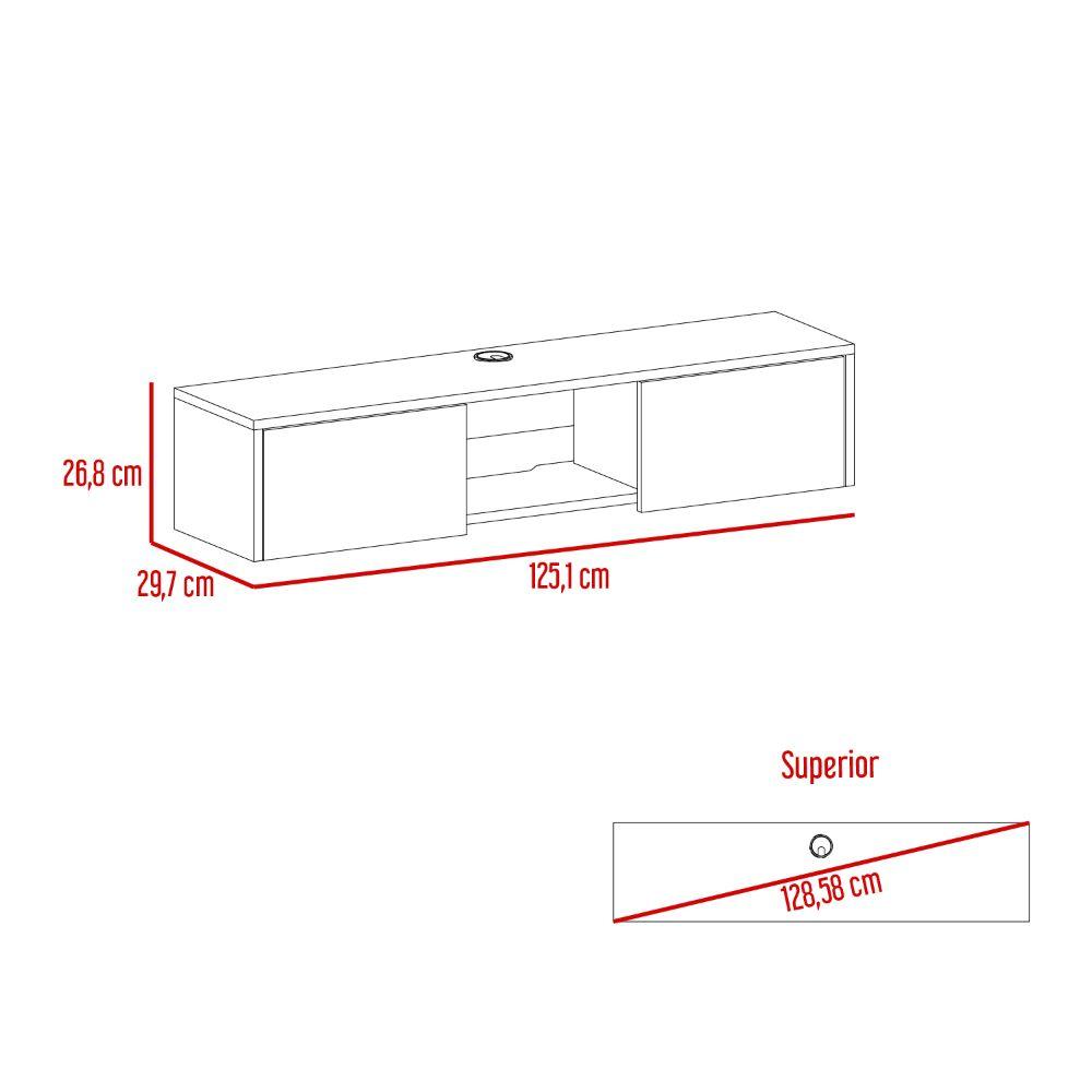 Foto 8 pulgar | Mesa Para Tv Flotante Gleid Wengue  Virtual Muebles