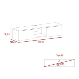 Foto 7 | Mesa Para Tv Flotante Gleid Wengue Virtual Muebles