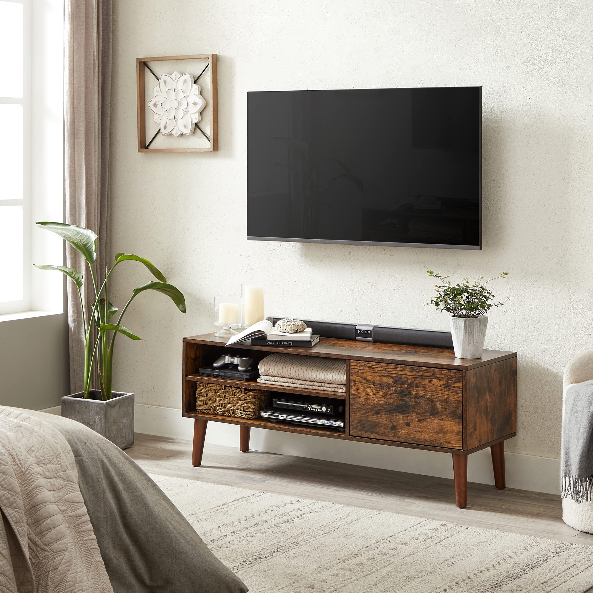 Foto 4 pulgar | Soporte De Tv Vasagle Para Televisores De Hasta 55 Pulgadas  120 Cm De Largo  Marrón