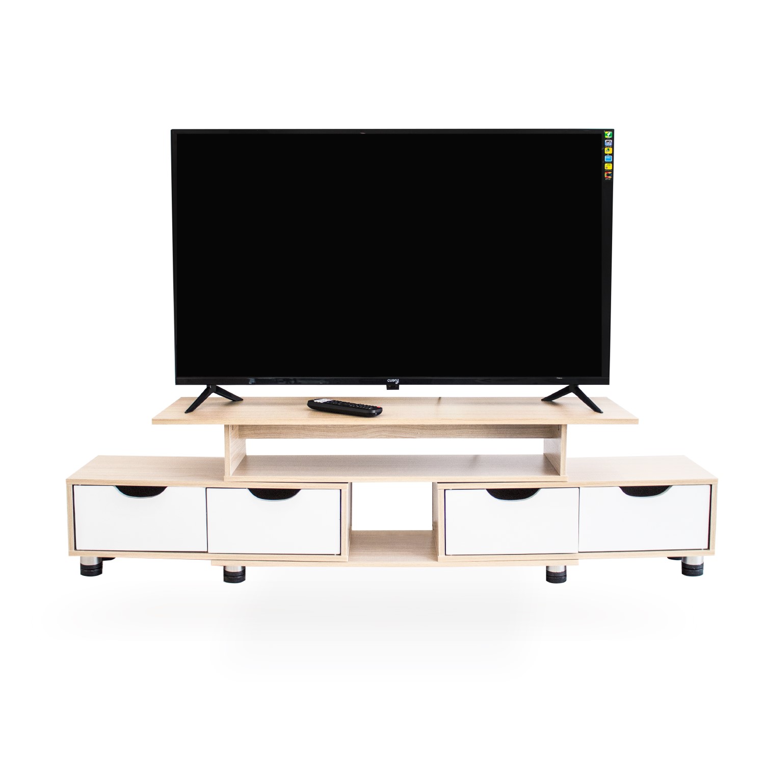 Foto 2 pulgar | Mueble Mesa Para Tv Moderna Minimalista Resistente Ligero Blanco