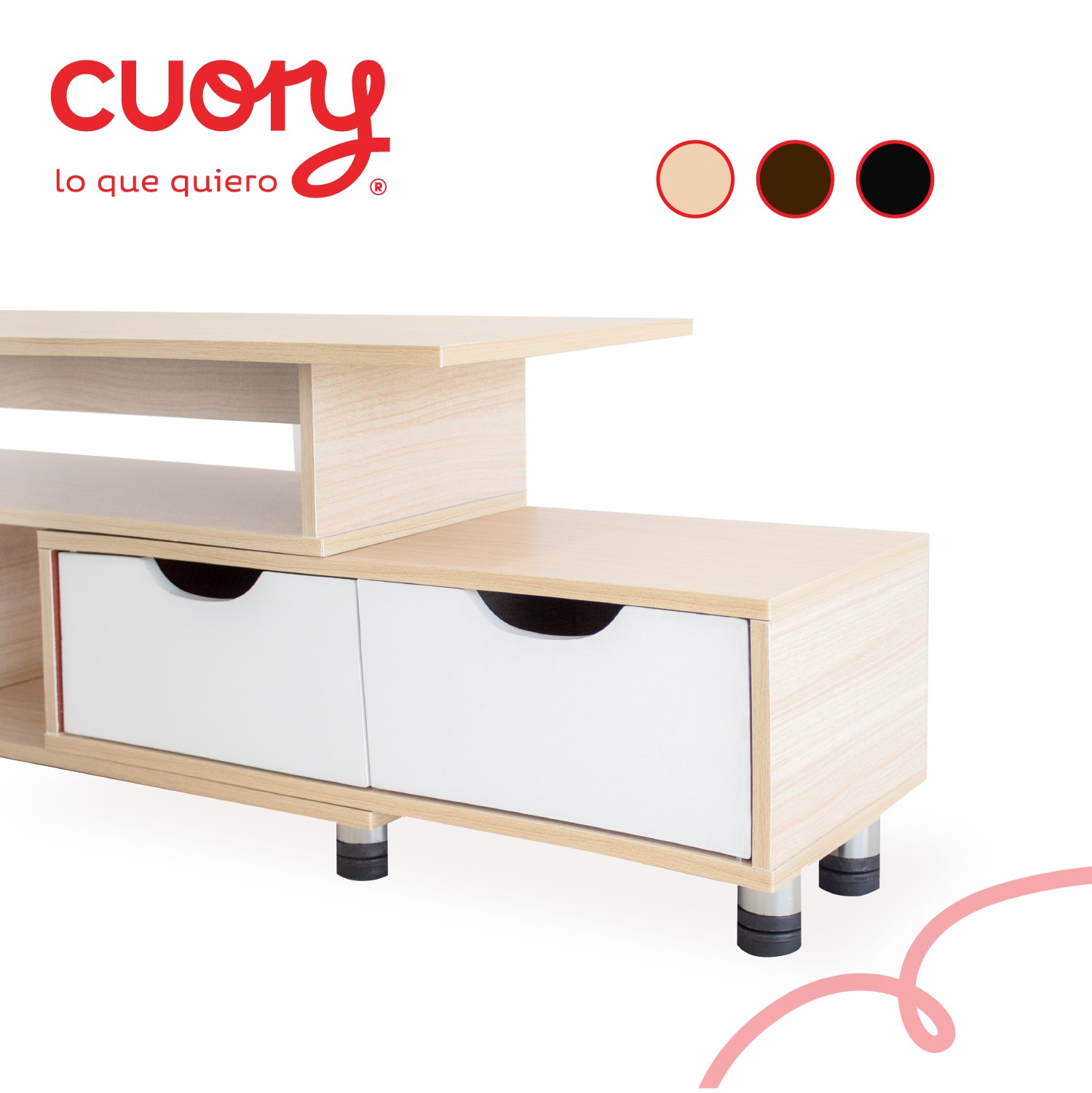 Foto 5 pulgar | Mueble Mesa Para Tv Moderna Minimalista Resistente Ligero Blanco