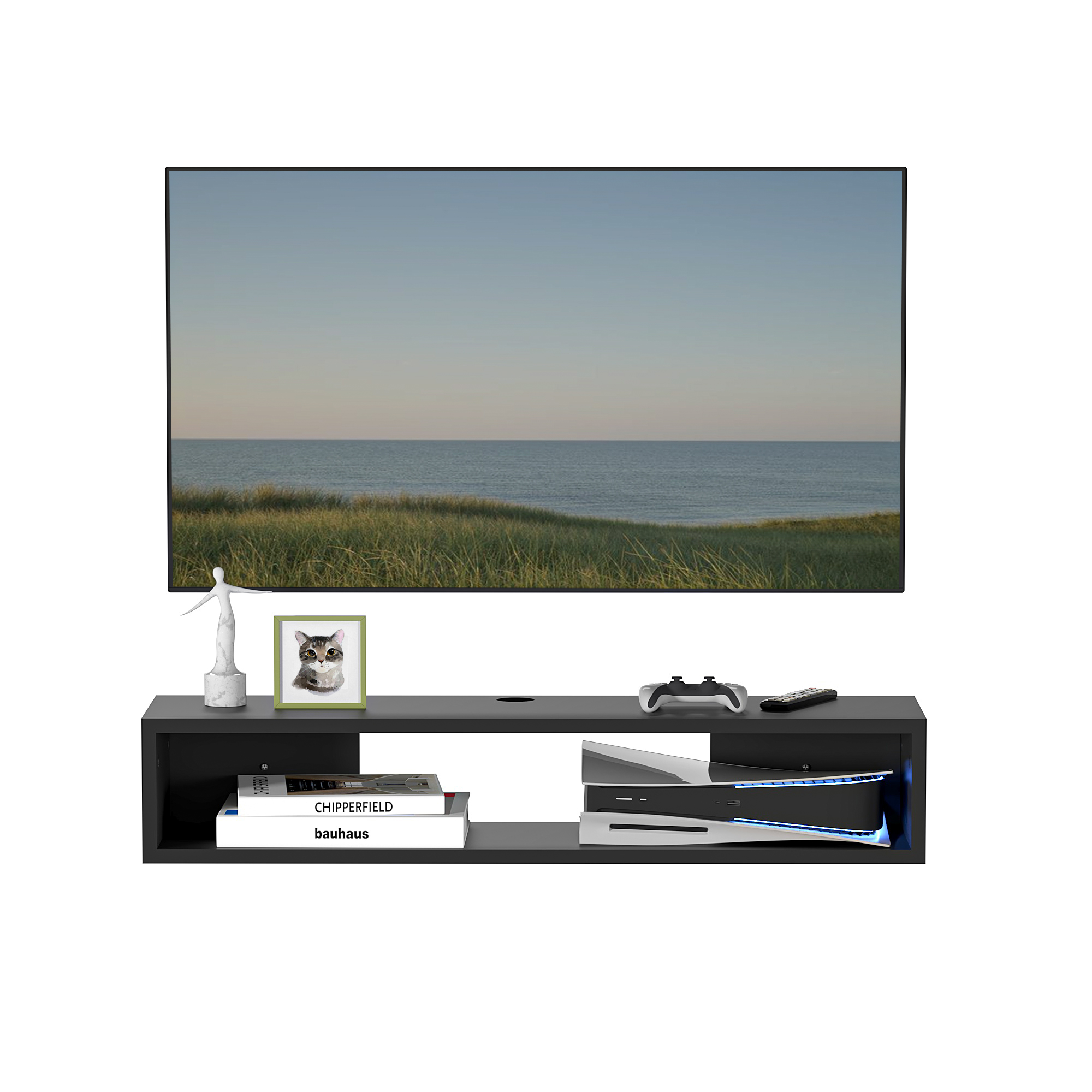 Foto 5 pulgar | Mueble Para Tv Flotante Lima Moru Color Negro