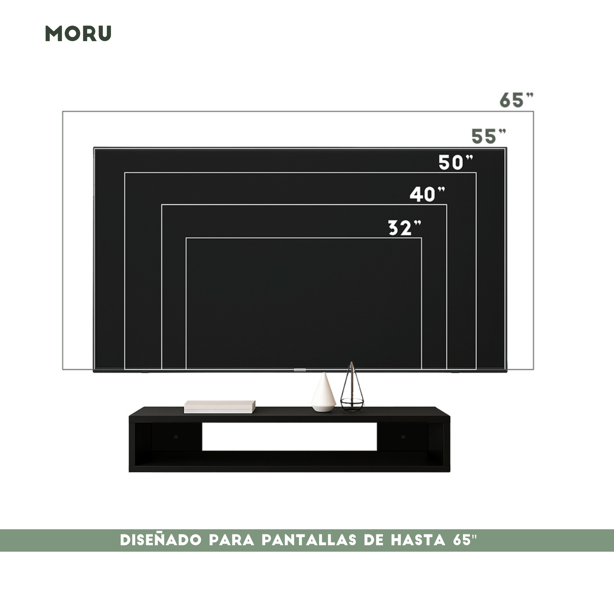 Foto 6 pulgar | Mueble Para Tv Flotante Lima Moru Color Negro