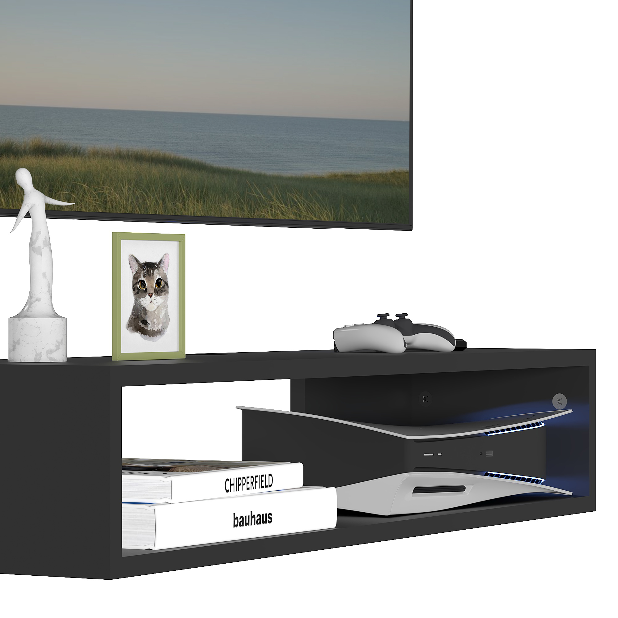 Foto 7 pulgar | Mueble Para Tv Flotante Lima Moru Color Negro