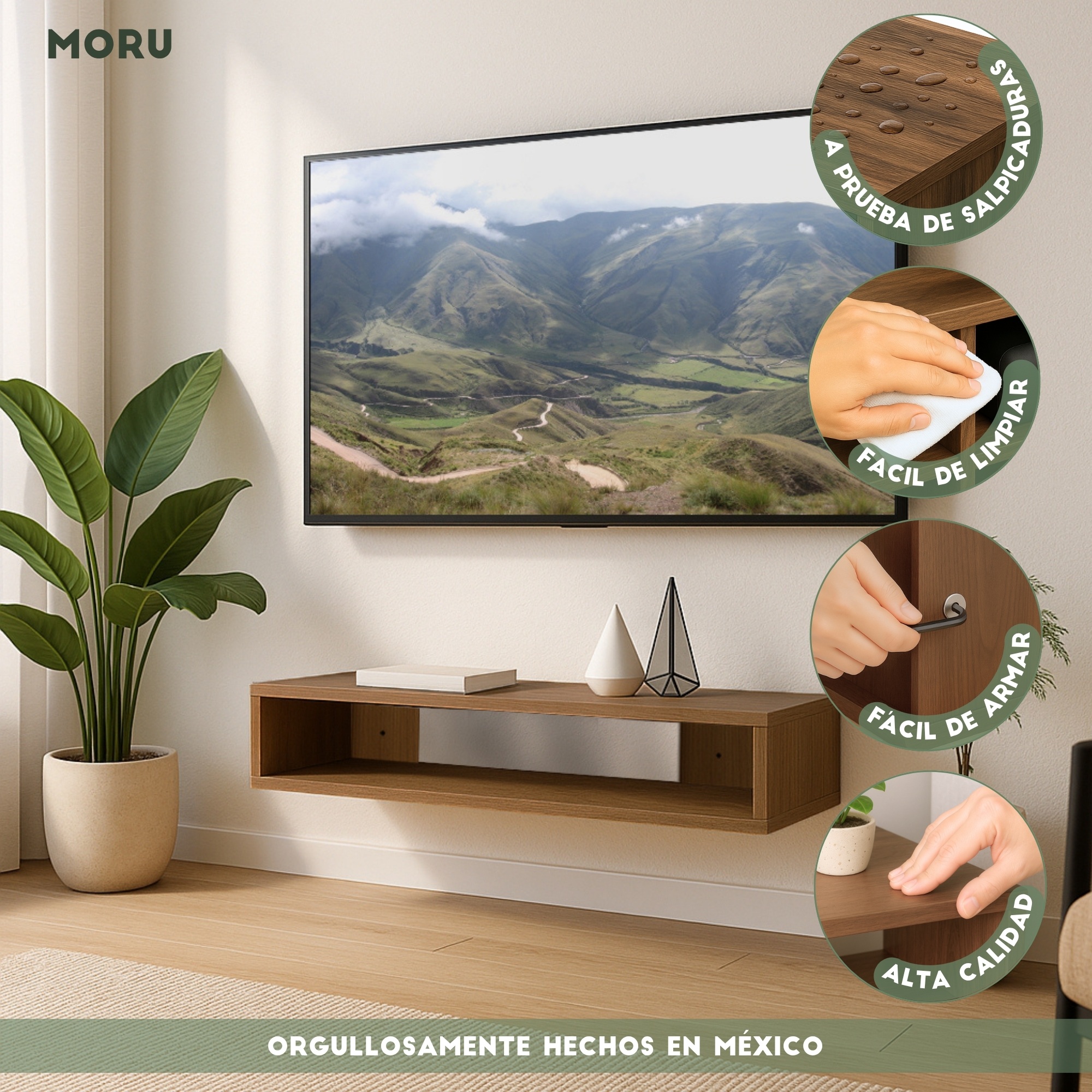 Foto 9 pulgar | Mueble  Para Tv Flotante Lima Moru Color  Latte