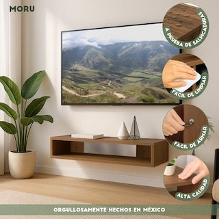 Foto 8 | Mueble Para Tv Flotante Lima Moru Color Latte