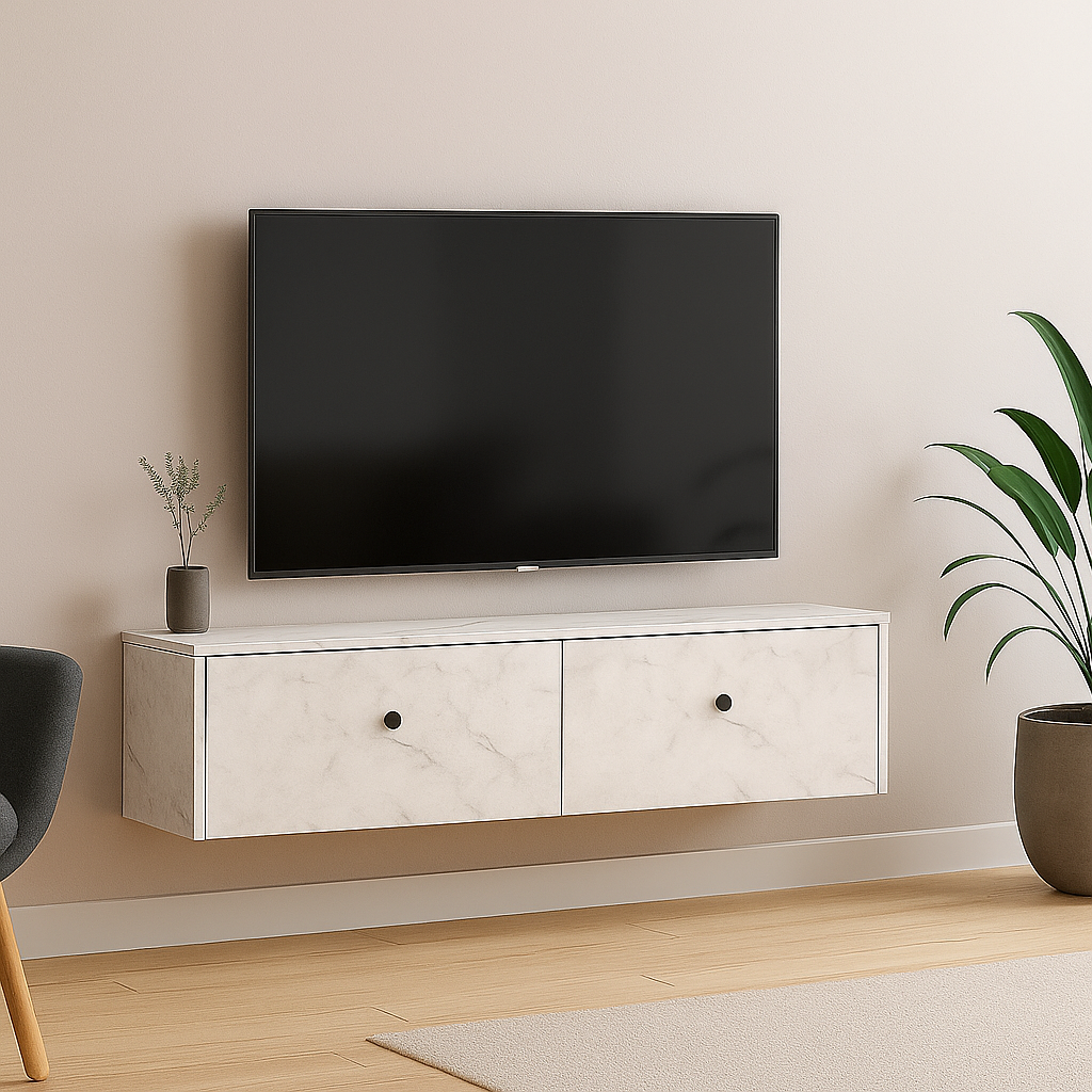 Foto 2 pulgar | Mueble Para Tv De Pared En Melamina – Modelo “línea Moderna”