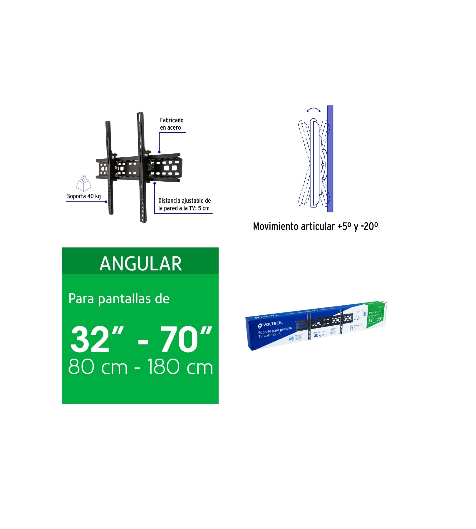 Foto 9 pulgar | Soporte Para Pantallas De 32'' A 70'' Con Movimiento Angular