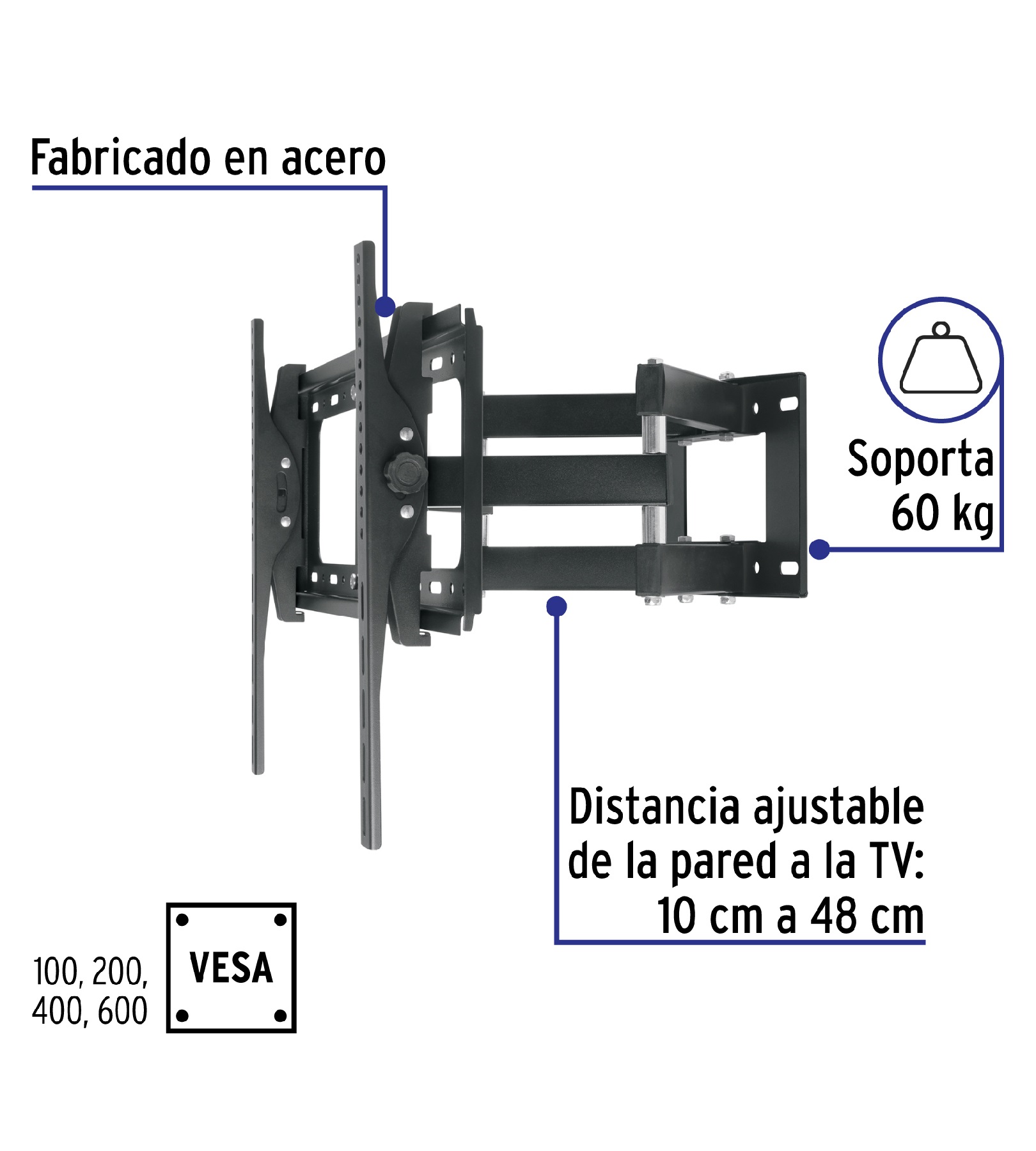 Foto 3 pulgar | Soporte Para Pantallas 26'' A 65'' Mov. Angular Y Articulado